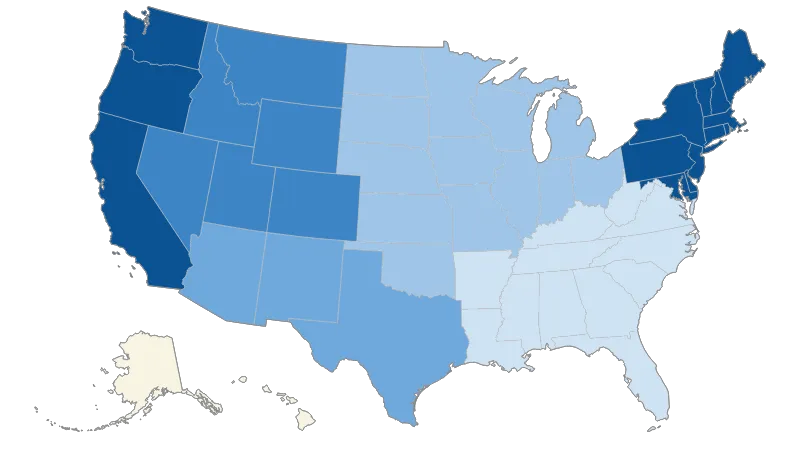 United States with Alaska and Hawaii — States