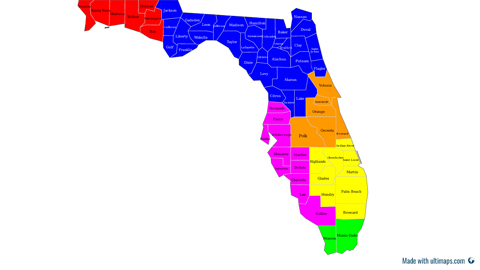 Florida, US — Counties