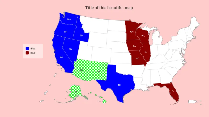 United States with Alaska, Hawaii and outlying territories — States