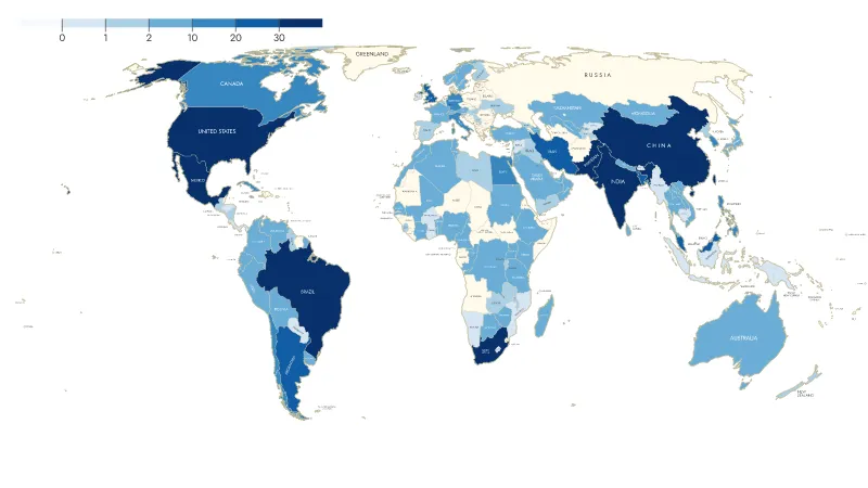 TWAS Fellows by country