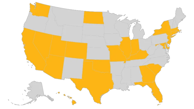 United States with Alaska and Hawaii — states