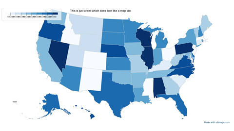 United States map with some dummy data