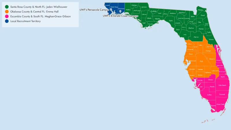University of West Florida Recruitment Territories