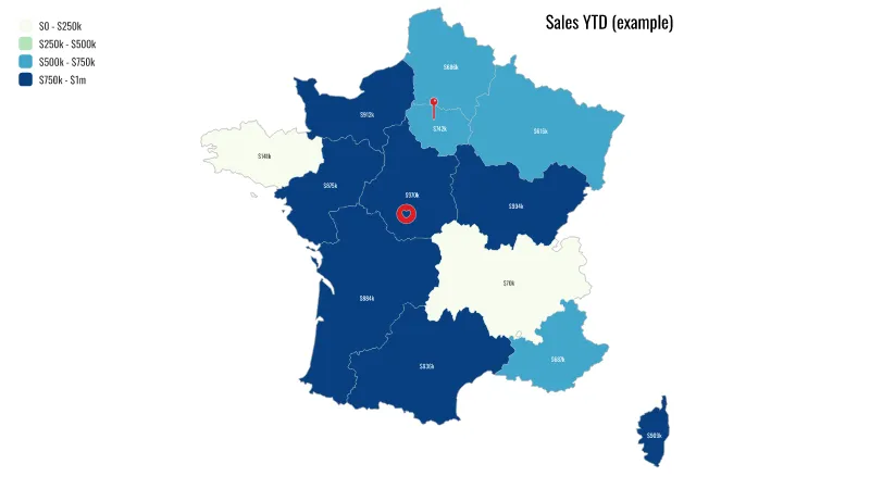 Test map of France