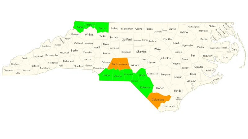 NC Counties still needing to bird in